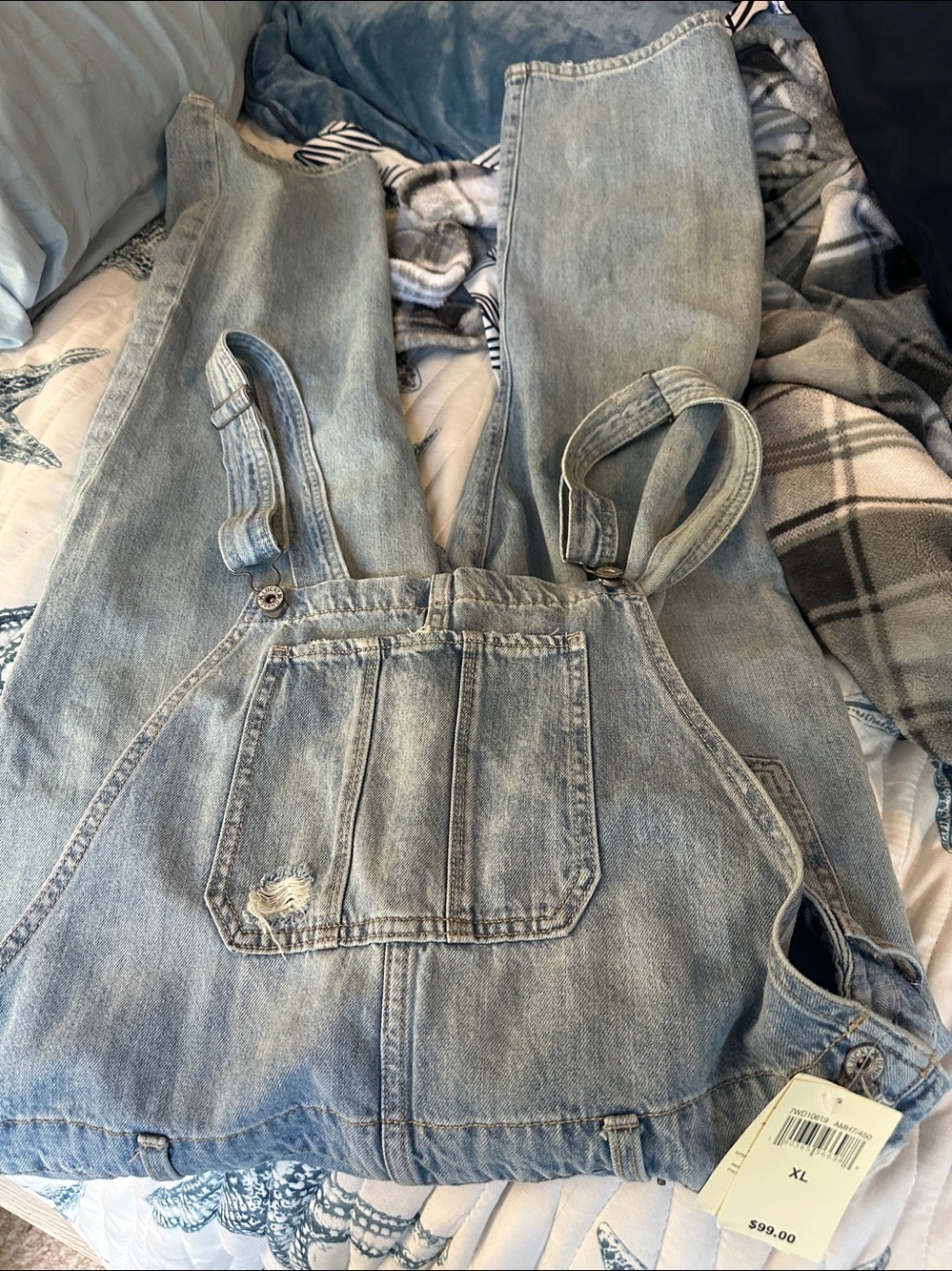 Lucky brand X-Large Jean romper $99 retail nwt